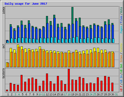 Daily usage for June 2017