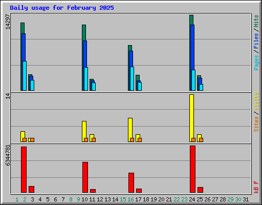 Daily usage for February 2025