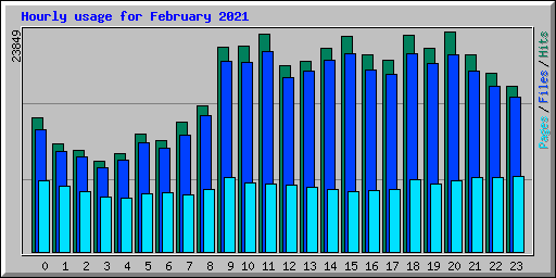 Hourly usage for February 2021