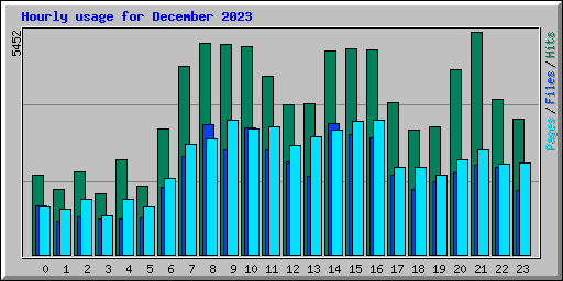 Hourly usage for December 2023