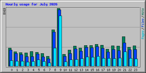 Hourly usage for July 2026